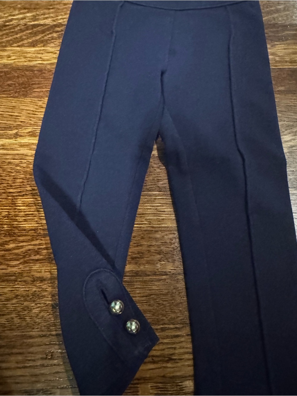 Janie and Jack Navy Pant/Leggings with Gold Button - Picture 1 of 5
